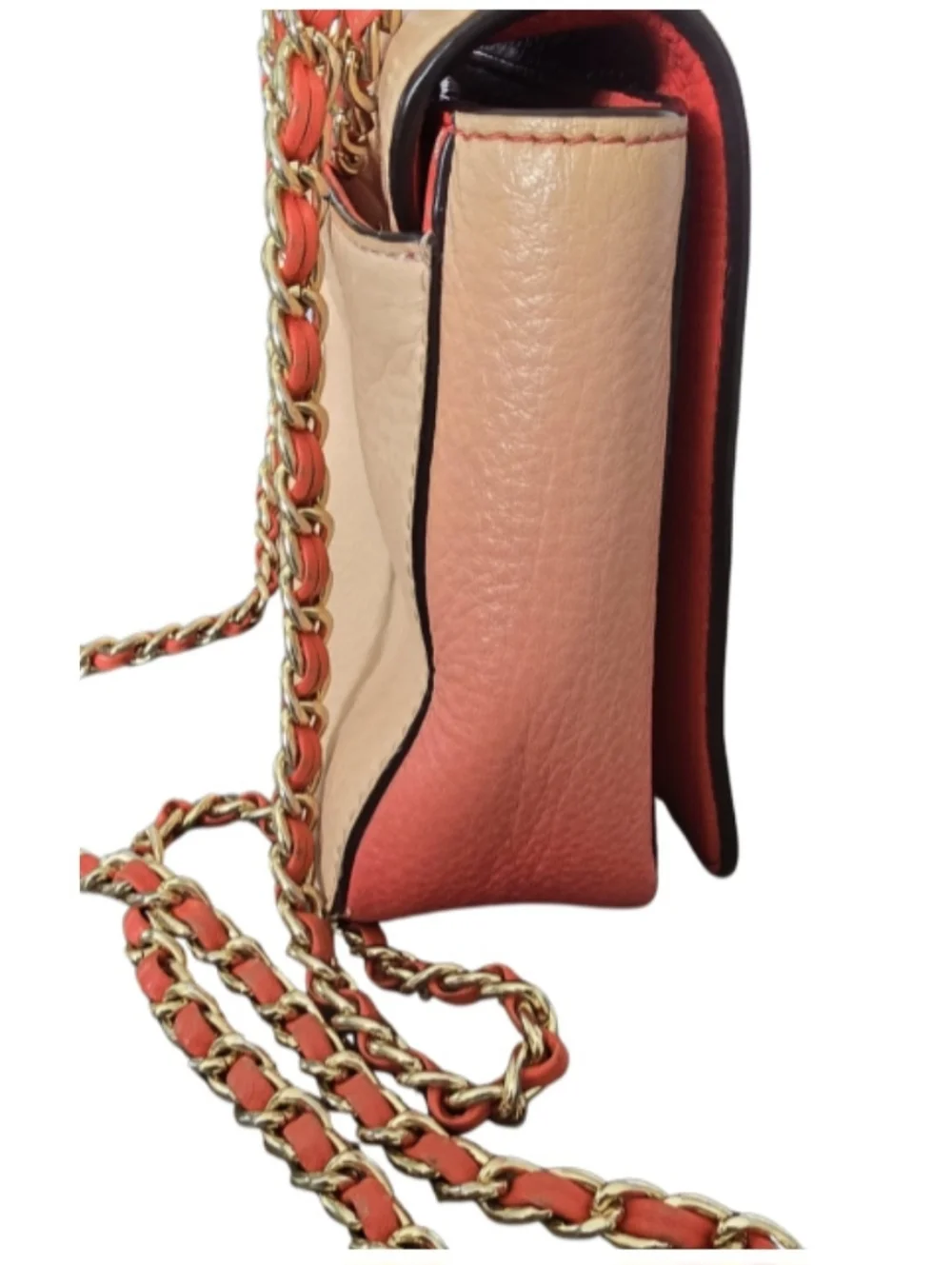 TORY BURCH Dégradé Mercer Adjustable Shoulder Bag Gradient Pink Red Gold Chain